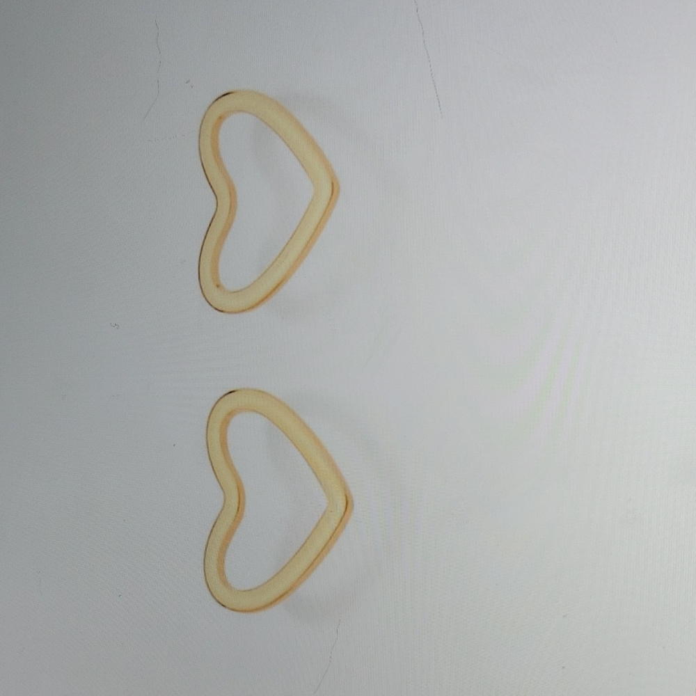 Gold hollow heart stud earrings